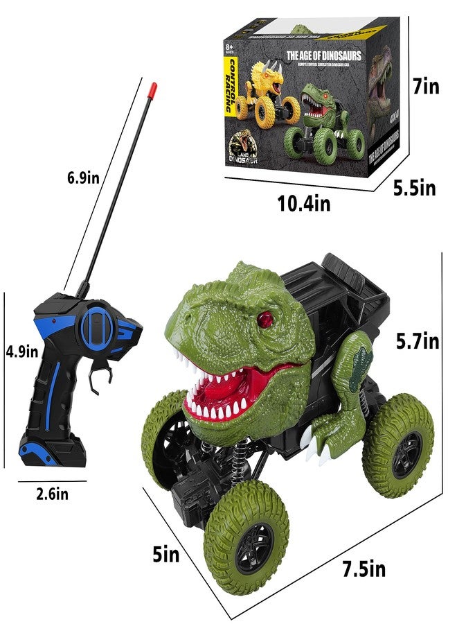 YEZI Remote Control Dinosaur Car for Kids Boys, 2.4Ghz All Terrain Remote Control Dinosaur Truck with Light, Rechargeable 4WD Off Road RC Car Toys for Kids 3 4 5 6 7 8-12 Year Old Boys Girls Birthday Gift - Image 3